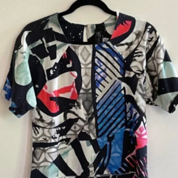 Zero + Maria Cornejo Abstract Print Top – Size 4 – Made in USA - Picture 1 of 4